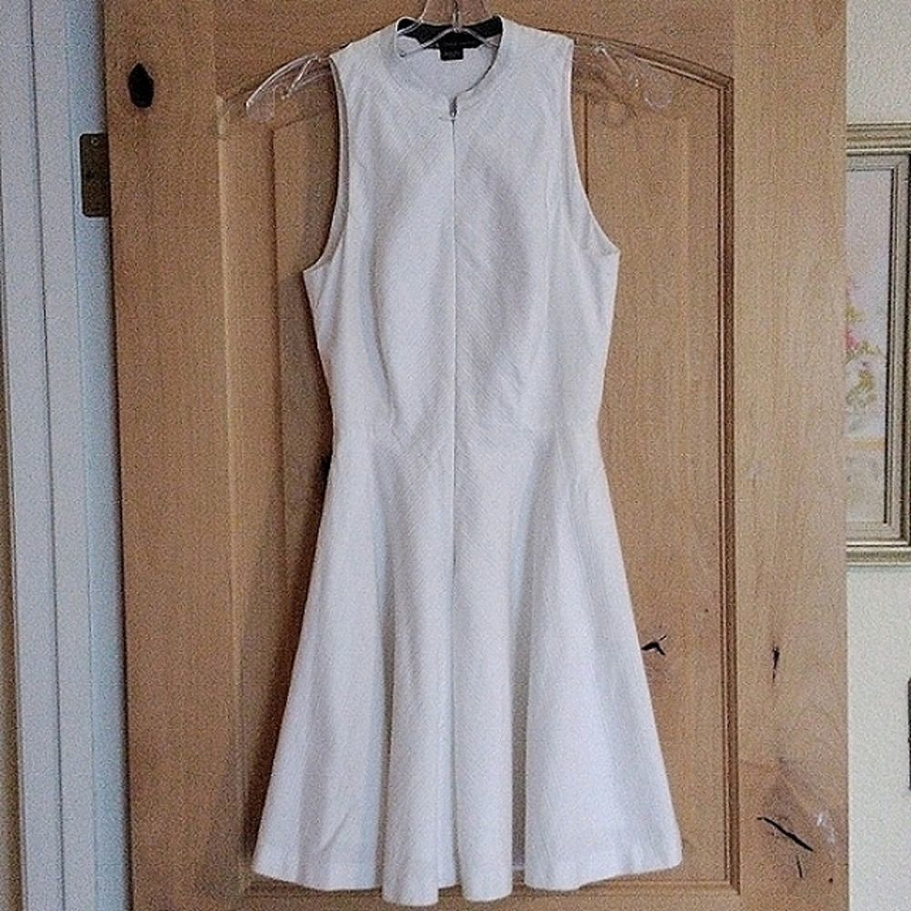 Armani Exchange White Cotton Blend Dress